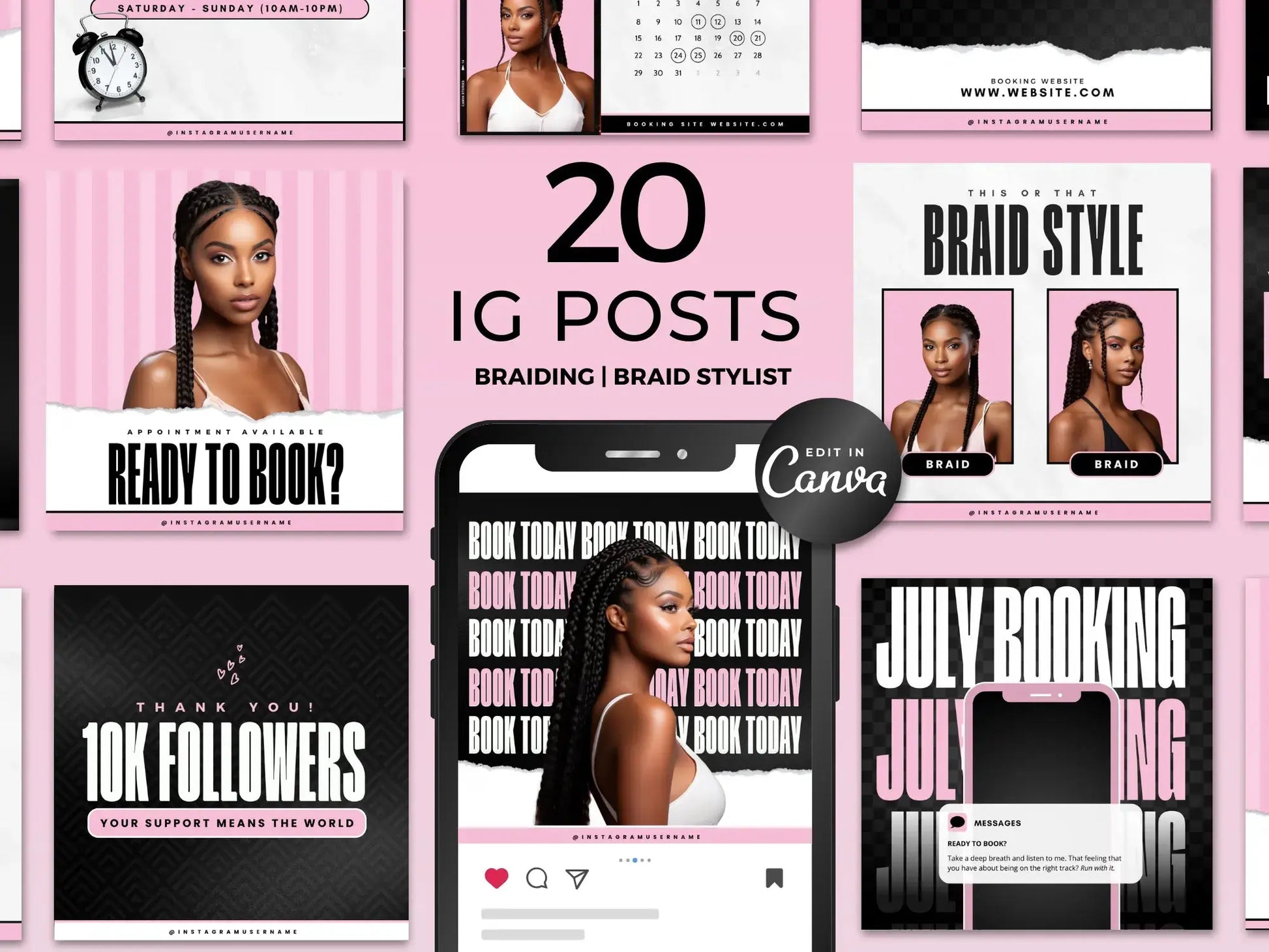 Pink Braiding Instagram Kit 