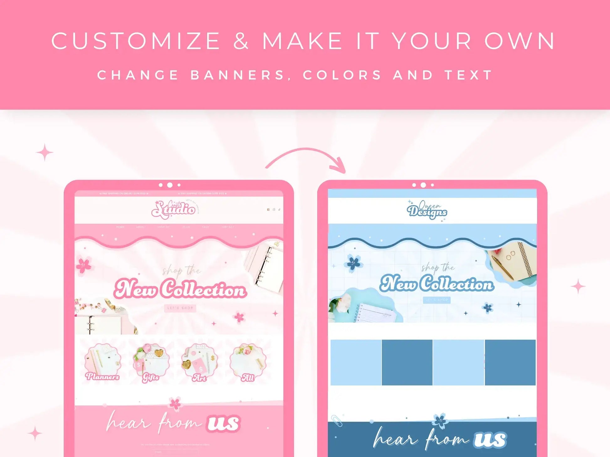 Pink Shopify Theme customize