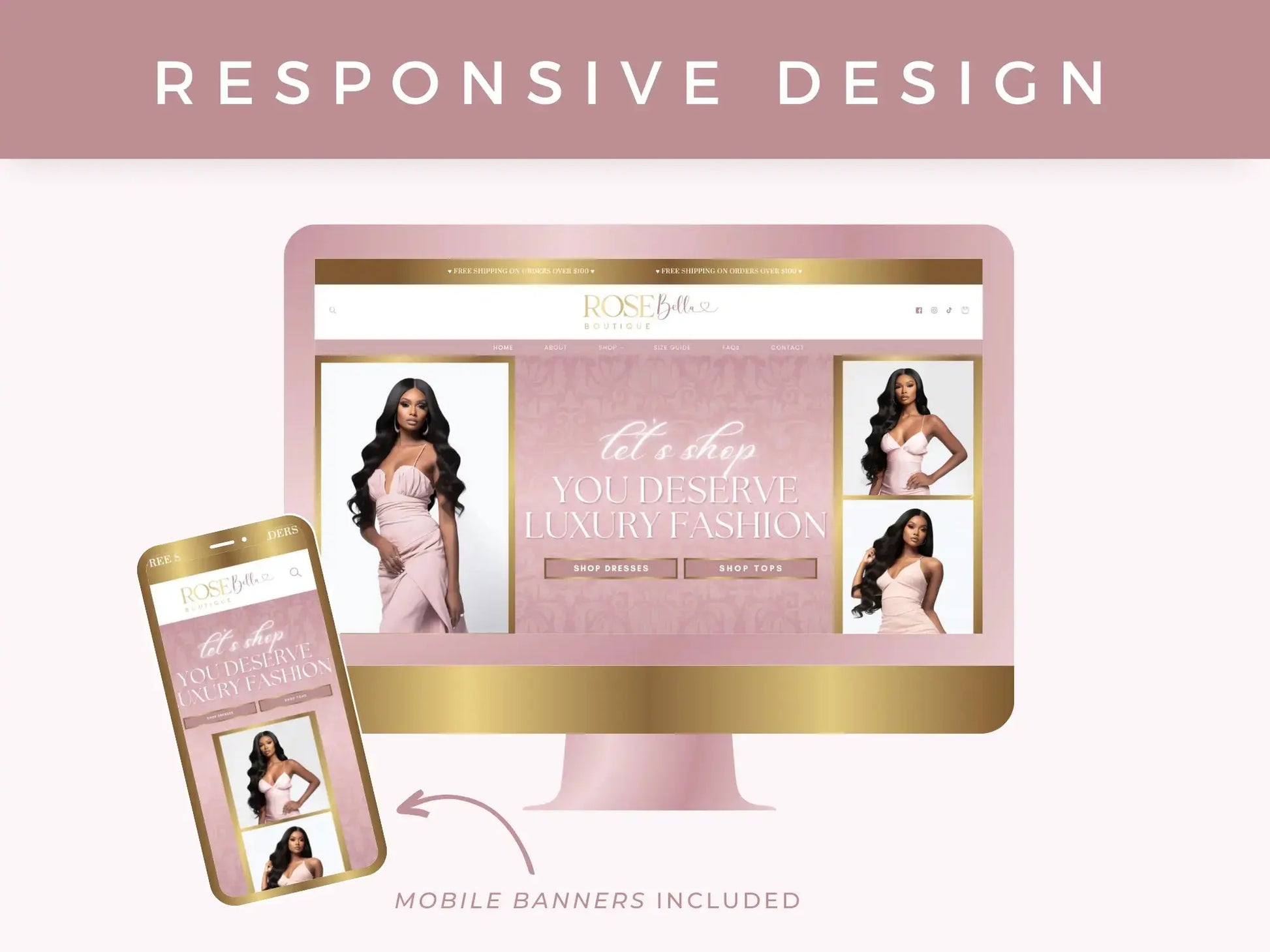 Rose Gold responsive design