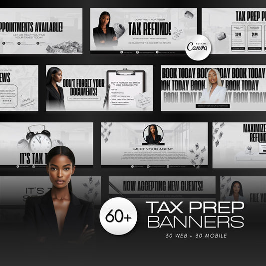 60 Professional Tax Prep Banners | Minimalist Accountant Website Templates