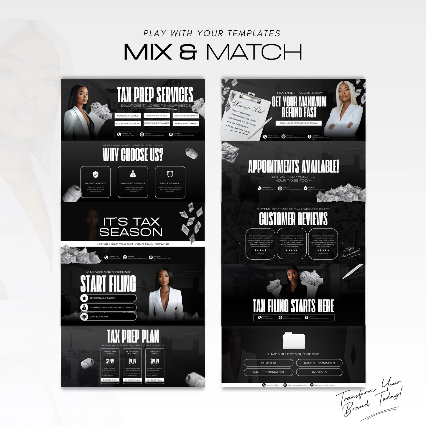 60 Professional Minimalist Tax Prep Banners | Accountant Marketing Templates