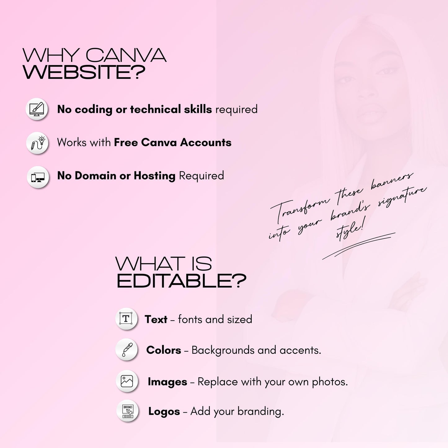 MUA Canva Website Template, Makeup Artist Website Design, Modern Beauty Business Editable Templates (Digital Download)