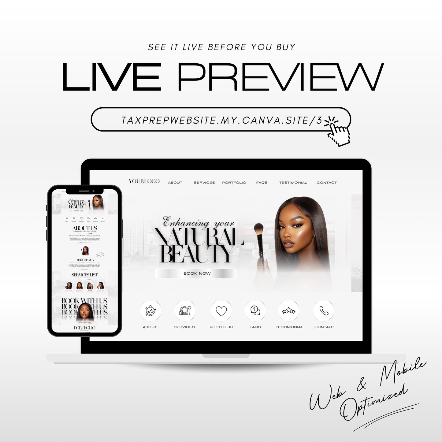 mua website canva live preview