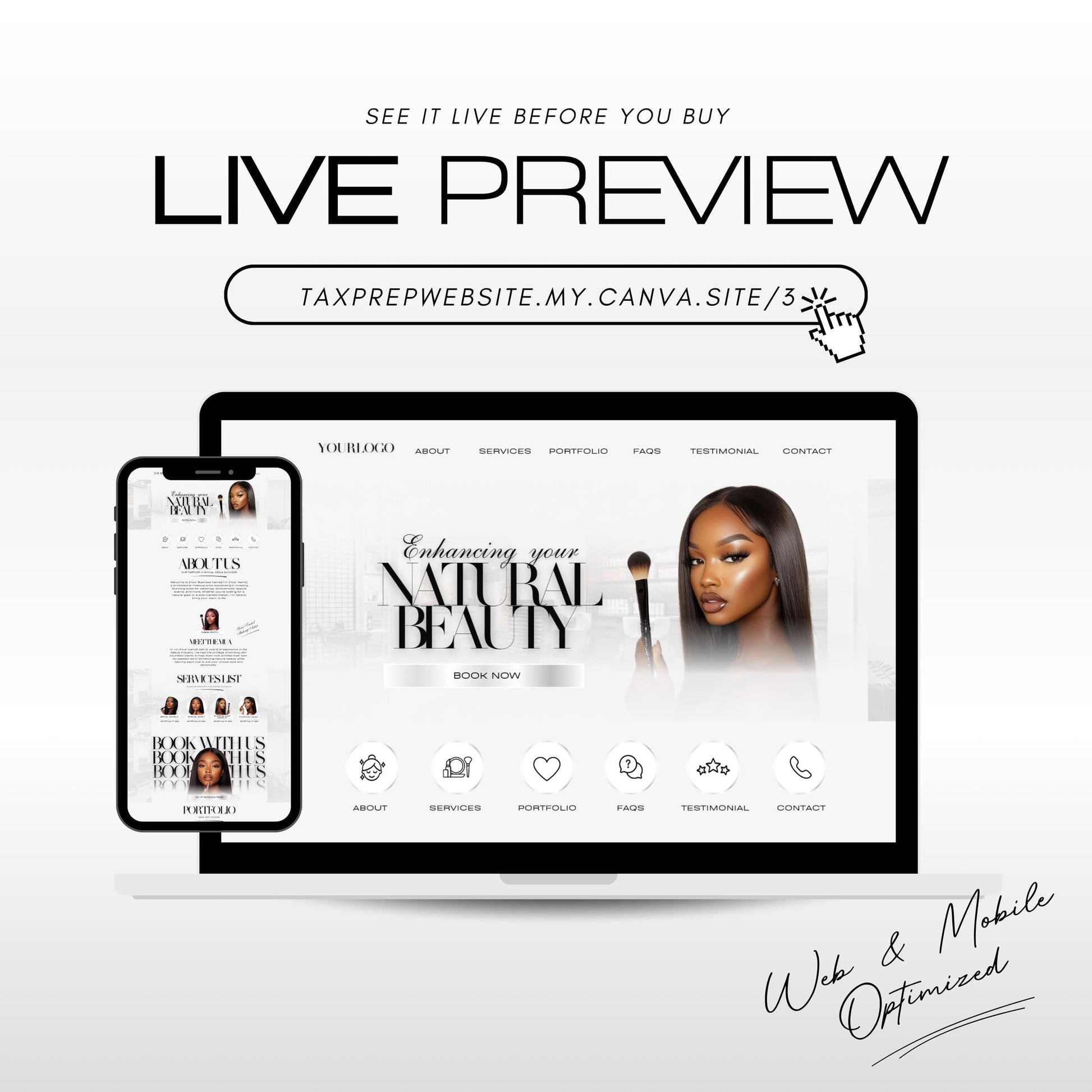 mua website canva live preview