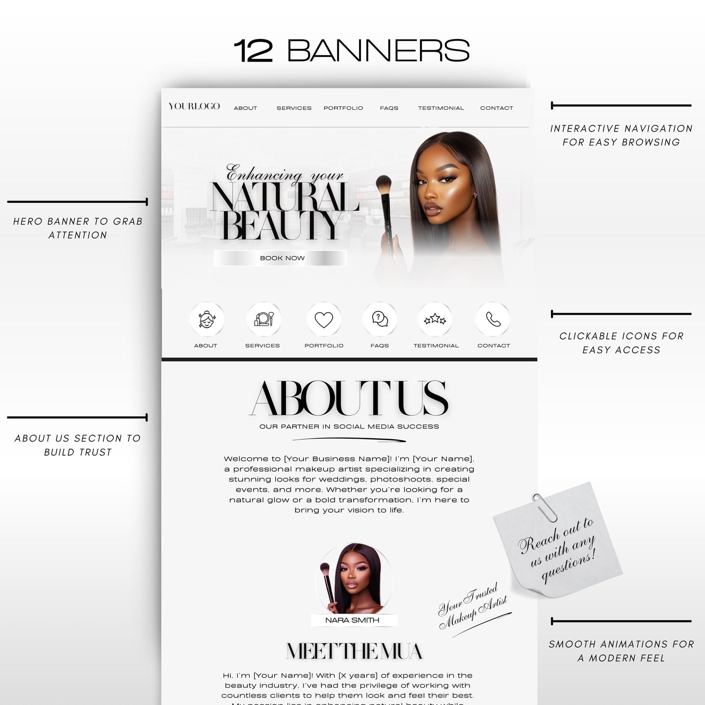 makeup artist acuity website 12 banners