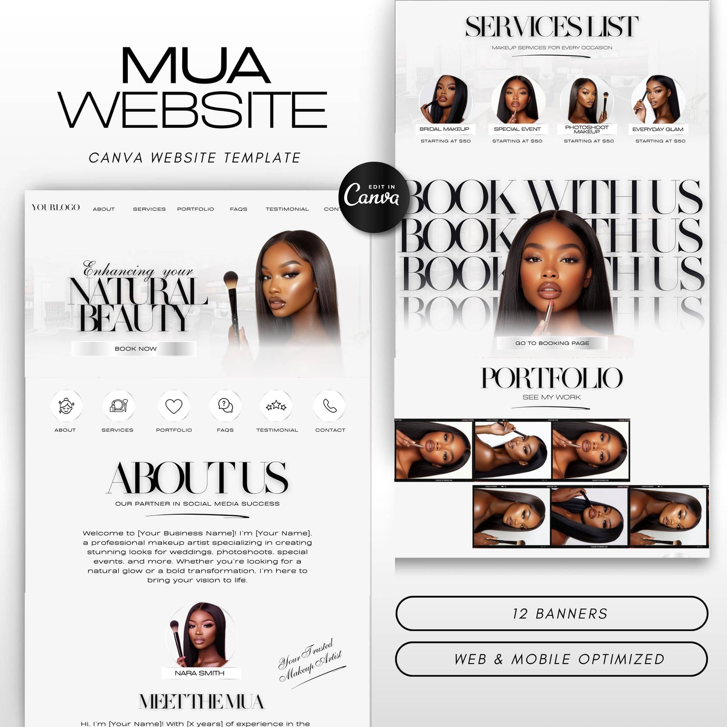 makeup artist website template
