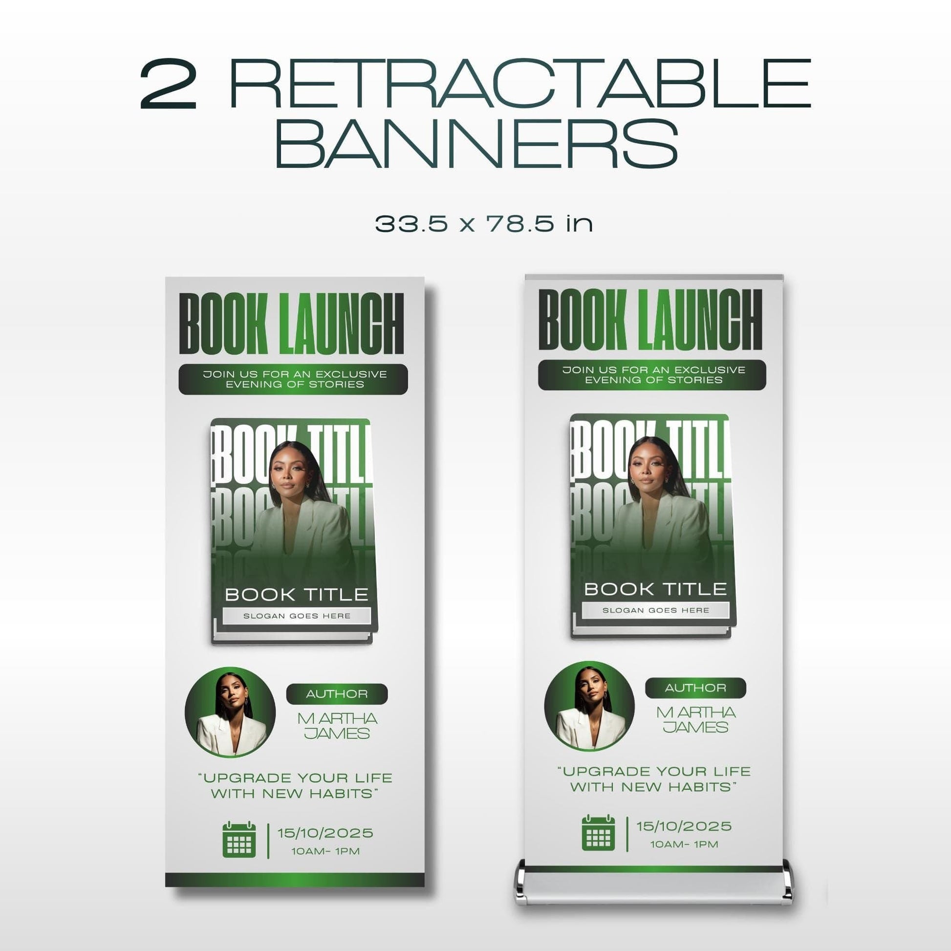 Author Retractable Banners Editable, Meet The Author, Author Book Launch Retractable, Editable Rollup Banner, Business Coaching Banner