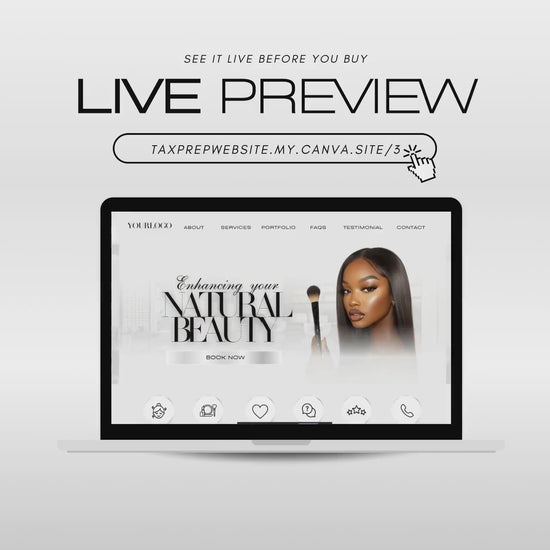 Makeup Artist Canva Website Template, MUA Editable Website Design, Beauty Business Online Site Templates