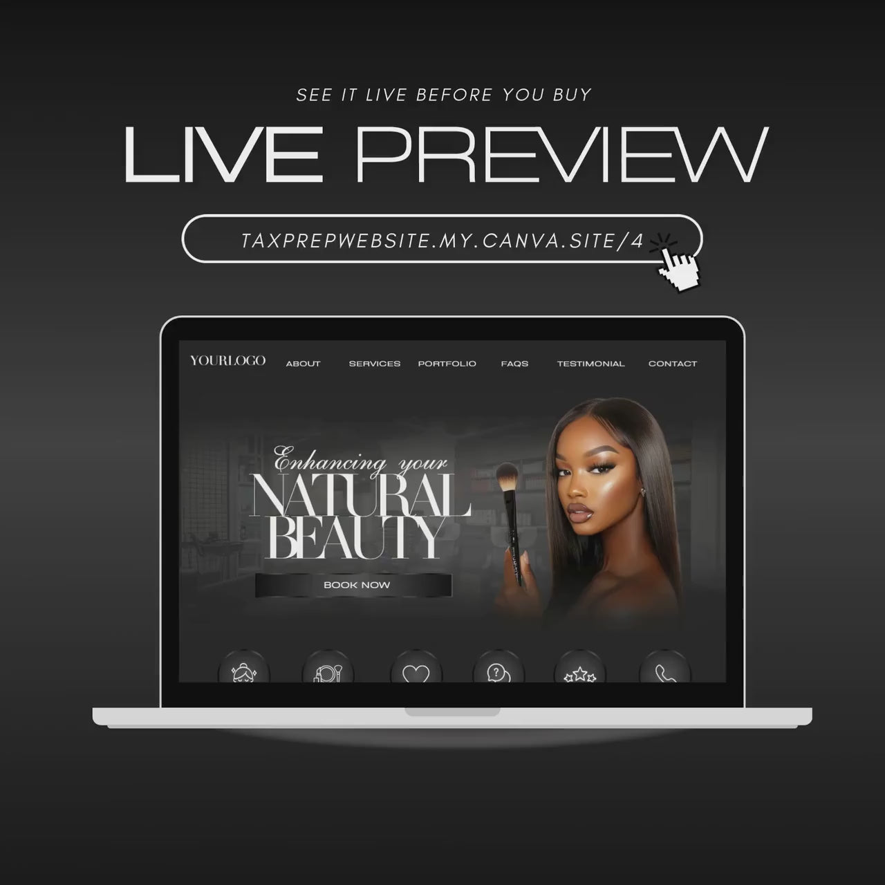 Editable Makeup Artist Website Template, MUA Canva Website Design, Beauty Business Online Templates (Instant Download)