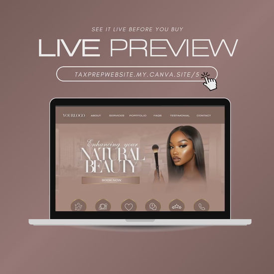 MUA Website Template, Editable Canva Makeup Artist Website Design, Modern Beauty Business Template